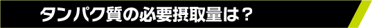 タンパク質の必要摂取量は?