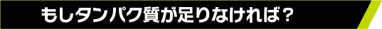 もしタンパク質が足りなければ?
